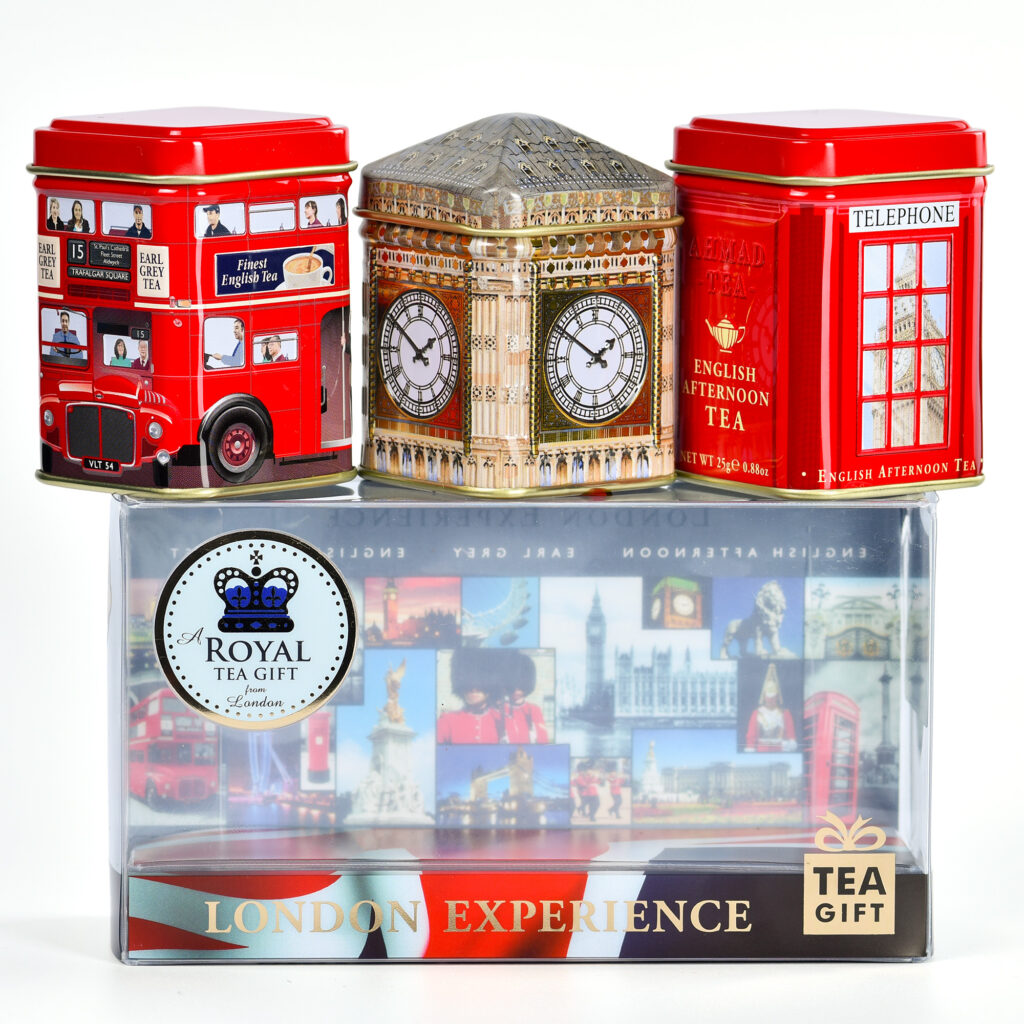 Produktfotografie Tee Geschenkset London auf weißem Hintergrund